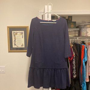 Boden navy blue women's pique knit mid-thigh length dress